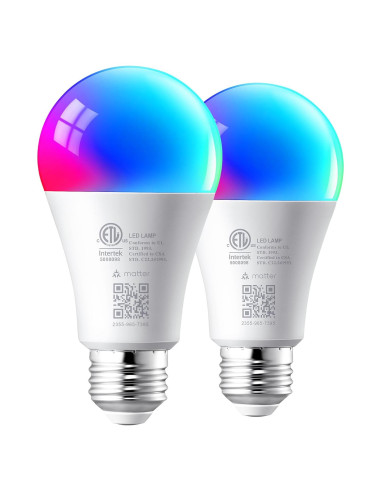 Bombillas Inteligentes EDISHINE Matter RGBTW 2PCS 9W 800LM