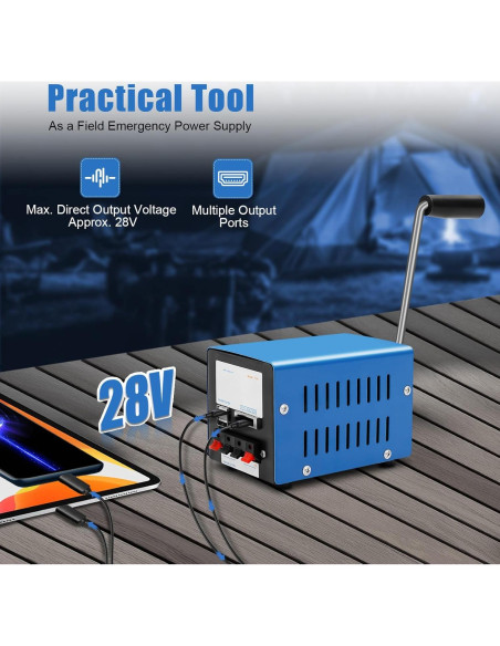 Generador Manual de Manivela LIAPDG 20W USB Portátil Azul Generador Manual de Manivela LIAPDG 20W USB Portátil Azul