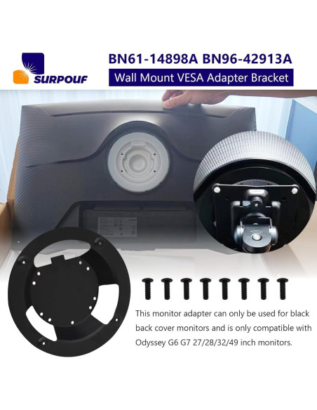 Soporte de Montaje en Pared VESA SURPOUF para Monitores Samsung Odyssey G6 G7 27-49" Soporte de Montaje en Pared VESA SURPOUF para Monitores Samsung Odyssey G6 G7 27-49"