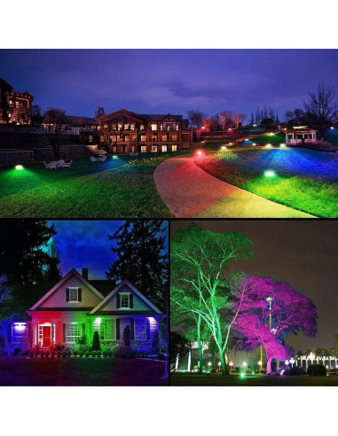 Lámpara LED PAR30 30W RGB Impermeable con Control Remoto - 2 Piezas