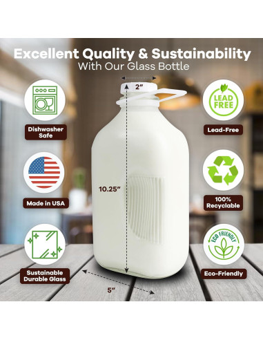 Botellas de Vidrio Reutilizables The Dairy Shoppe 64 oz - 2 Piezas