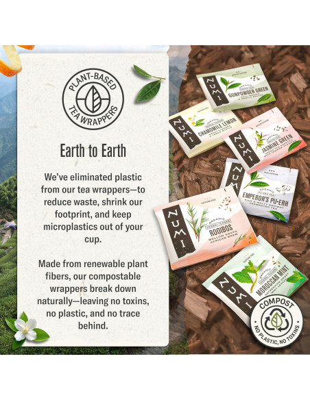 Té Herbal Orgánico Numi Menta Marroquí 100 Bolsitas Té Herbal Orgánico Numi Menta Marroquí 100 Bolsitas