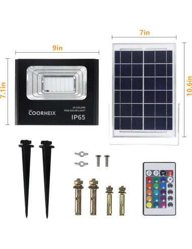Luces de Inundación Solar RGBW XIEGAO 40W IP65 para Exteriores