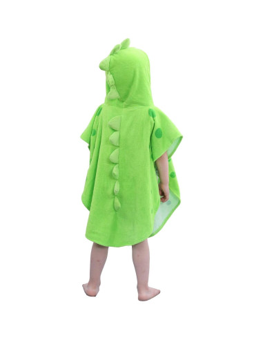 Toalla de baño con capucha dinosaurio LOLANTA 100% algodón 1-3T