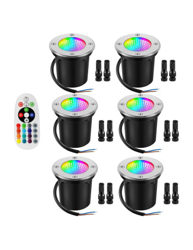 Luces de Paisaje LED RGBW Unirence 10W IP67 6 Piezas