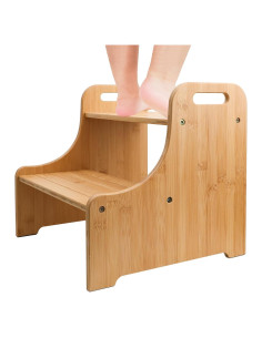 Taburete de Bambú WRONWA para Niños - Multiusos, Antideslizante