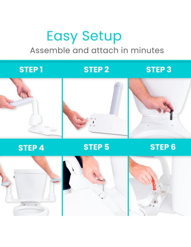 Barra de Seguridad para Inodoro Vive - Soporte Plegable Blanco