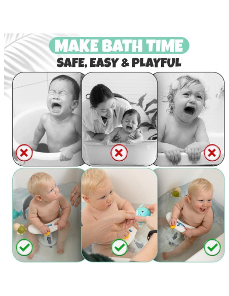 Asiento de Baño Antideslizante para Bebés Gris - 6 Meses en Adelante Asiento de Baño Antideslizante para Bebés Gris - 6 Meses en Adelante