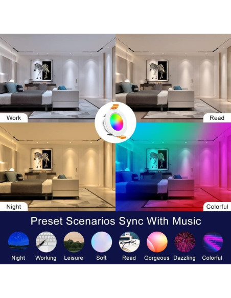Downlight LED empotrado inShareplus 5W WiFi regulable 2700-6500K Downlight LED empotrado inShareplus 5W WiFi regulable 2700-6500K