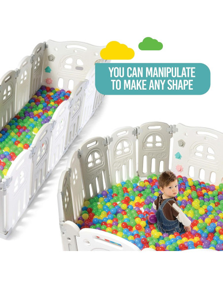 Parque Infantil Plegable Play22 de 14 Paneles - Seguridad para Niños Parque Infantil Plegable Play22 de 14 Paneles - Seguridad para Niños