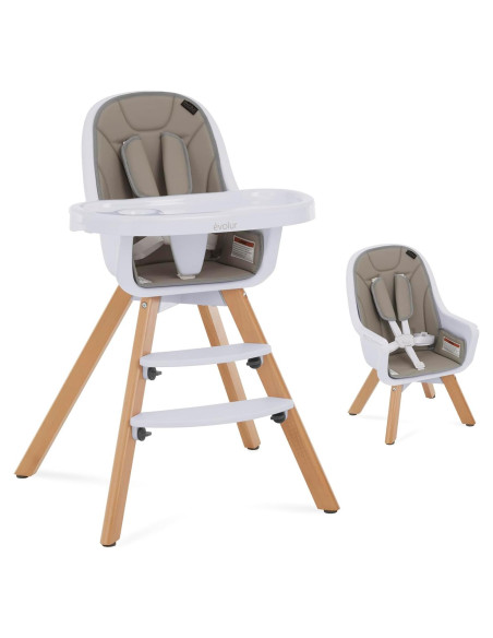 Silla Alta Convertible Evolur Zoodle 2 en 1 Gris Claro Silla Alta Convertible Evolur Zoodle 2 en 1 Gris Claro