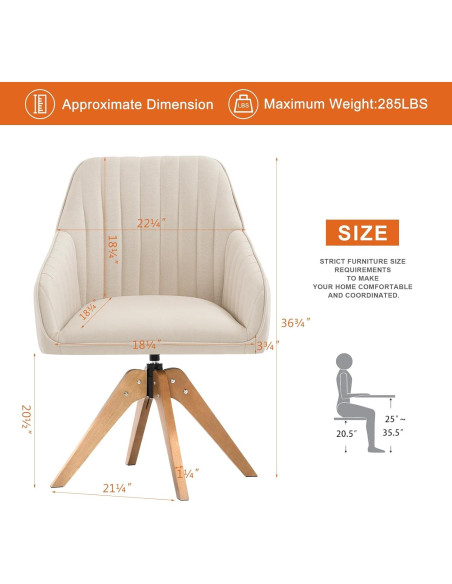 Silla de Acento Giratoria Furniliving Beige Tapizada Silla de Acento Giratoria Furniliving Beige Tapizada