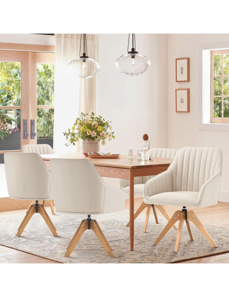 Silla de Acento Giratoria Furniliving Beige Tapizada Silla de Acento Giratoria Furniliving Beige Tapizada