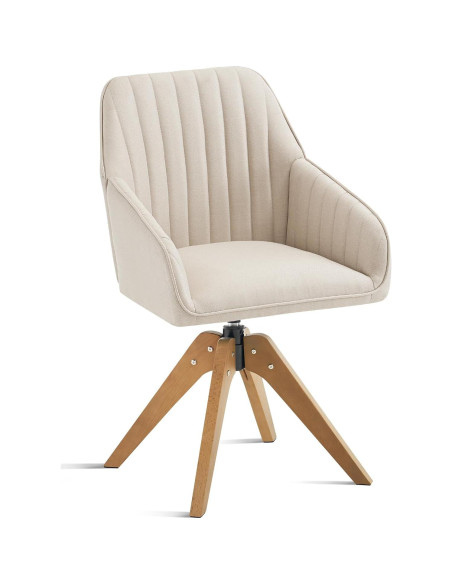 Silla de Acento Giratoria Furniliving Beige Tapizada Silla de Acento Giratoria Furniliving Beige Tapizada