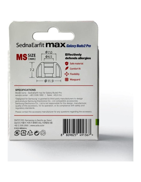 Puntas de Reemplazo AZLA SednaEarfit MAX para Galaxy Buds 2 Pro Puntas de Reemplazo AZLA SednaEarfit MAX para Galaxy Buds 2 Pro