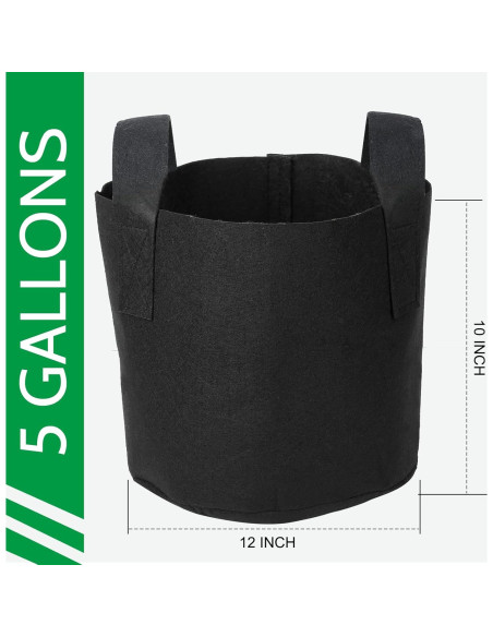 Bolsas de Cultivo JERIA 5 Galones Paquete de 24 Transpirables Bolsas de Cultivo JERIA 5 Galones Paquete de 24 Transpirables