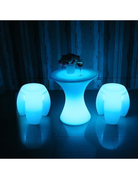 Taburete LED KEROVI de 40 cm, silla luminosa recargable RGB Taburete LED KEROVI de 40 cm, silla luminosa recargable RGB