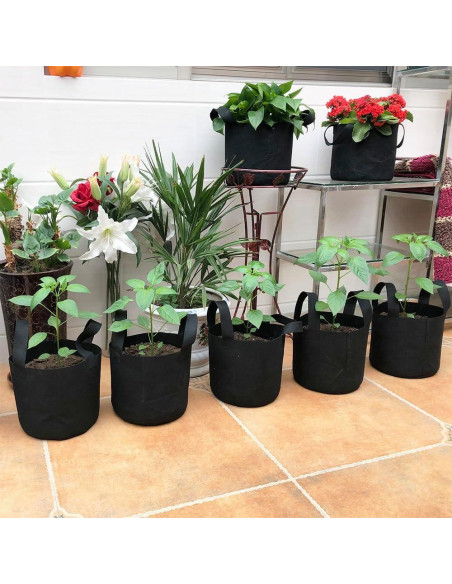 Bolsas de Cultivo JERIA 5 Galones Paquete de 24 Transpirables Bolsas de Cultivo JERIA 5 Galones Paquete de 24 Transpirables