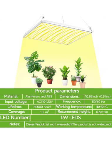 Luz de Cultivo LED 40W CUPAN Espectro Completo para Plantas