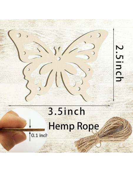 18 Piezas Adornos de Madera Hewyom para Pintar Mariposas 18 Piezas Adornos de Madera Hewyom para Pintar Mariposas