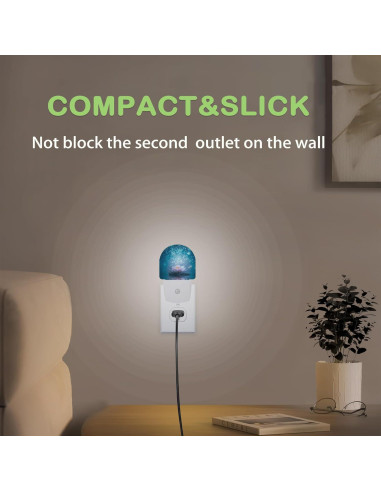 Luz Nocturna LED AOWULA Flor de Loto Enchufable 9.5x6x5 cm