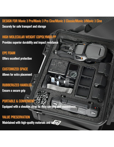Funda dura a prueba de agua YETEETH para DJI Mavic 3 Pro Funda dura a prueba de agua YETEETH para DJI Mavic 3 Pro