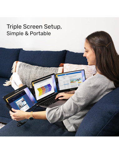 Monitor Portátil Swivel SideTrak 12.5" Triple Pantalla FHD