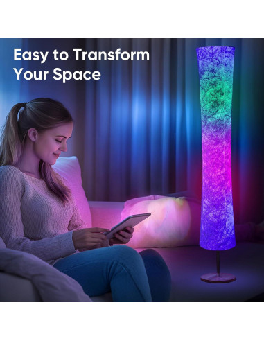 Lámpara de Pie LONRISWAY 147.8 cm RGB Dimmable Control Remoto
