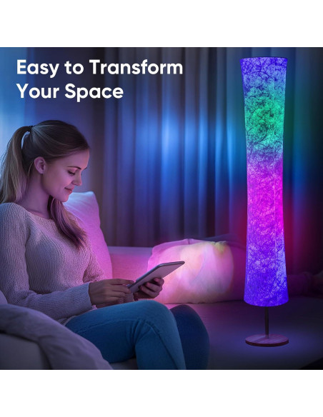 Lámpara de Pie LONRISWAY 147.8 cm RGB Dimmable Control Remoto Lámpara de Pie LONRISWAY 147.8 cm RGB Dimmable Control Remoto