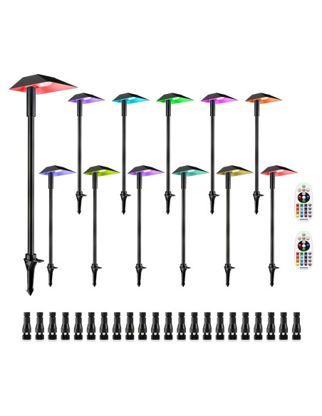 Luces de Camino RGBW DOREIO 5W 12 Paquete IP66 Jardín Luces de Camino RGBW DOREIO 5W 12 Paquete IP66 Jardín