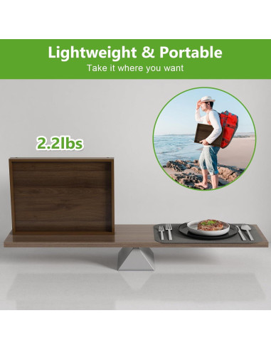 Mesa Bandeja para Cama Artmalle de Bambú Plegable 54x28cm