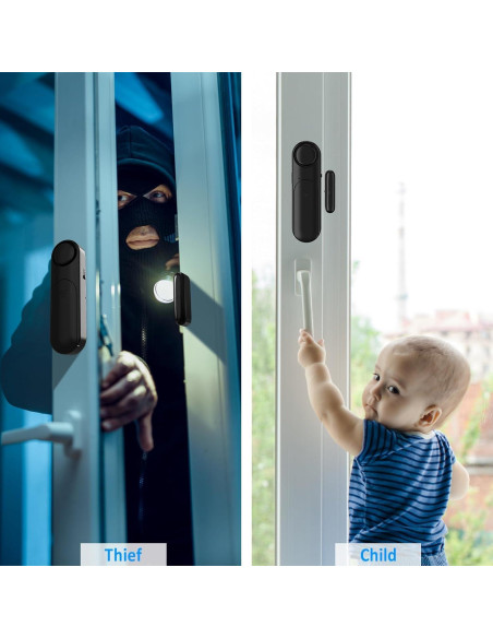 Alarma de Puerta y Ventana METAK D132 con Control Remoto Negro Alarma de Puerta y Ventana METAK D132 con Control Remoto Negro