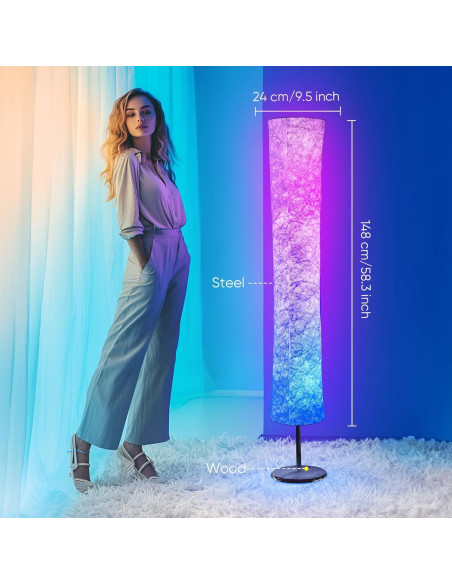 Lámpara de Pie LONRISWAY 147.8 cm RGB Dimmable Control Remoto Lámpara de Pie LONRISWAY 147.8 cm RGB Dimmable Control Remoto