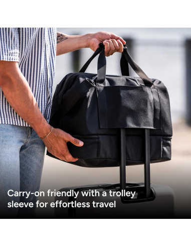 Bolsa de viaje Halfday 40L Jet | Compartimento para zapatos