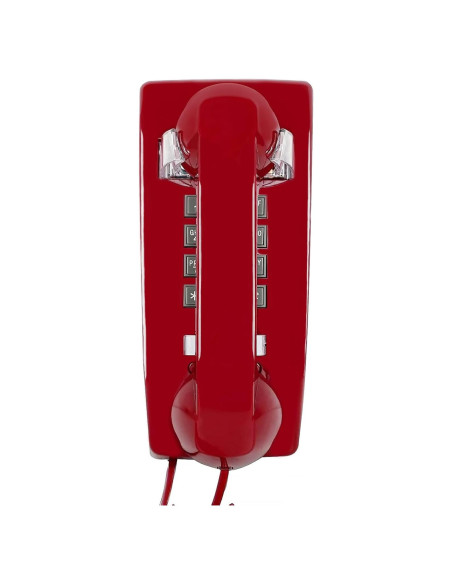 Teléfono de Pared Retro LeHan con Timbre Mecánico Rojo Teléfono de Pared Retro LeHan con Timbre Mecánico Rojo