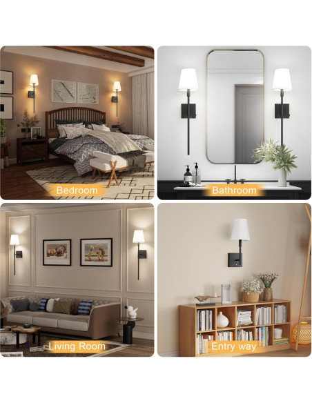 Aplique de Pared LED Recargable Aoceley 68cm 11000mAh Regulable Aplique de Pared LED Recargable Aoceley 68cm 11000mAh Regulable