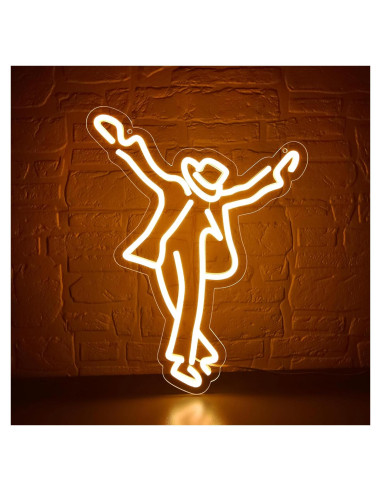 Letrero de Neón LED Michael Jackson 39x30 cm Amarillo