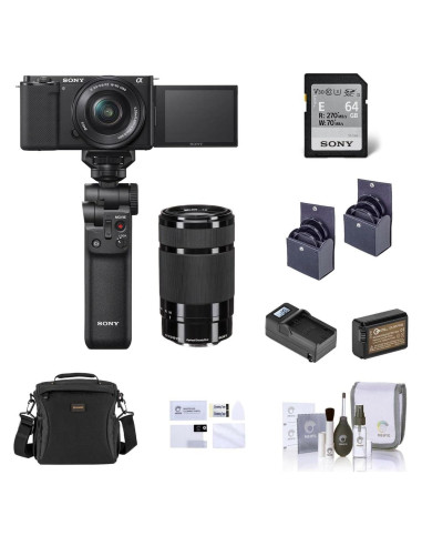 Cámara Sin Espejo Sony ZV-E10 con Lente 16-50mm y Accesorios