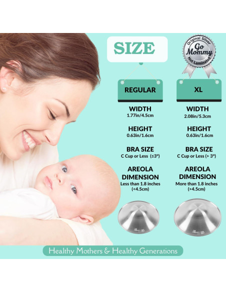 Copas de Lactancia de Plata Go Mommy X-Large - Protectores de Pezón Copas de Lactancia de Plata Go Mommy X-Large - Protectores de Pezón