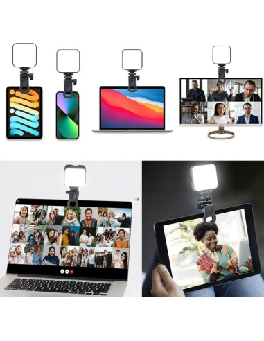 Luz Selfie LED Regulable HuaerHui con Clip para Cámara y Teléfono