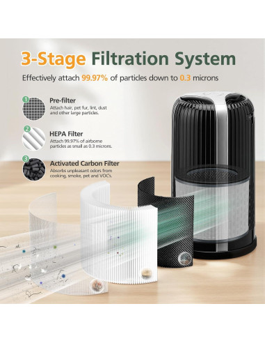Filtro de Reemplazo Isinlive AP-T10FL para Purificador HoMedics