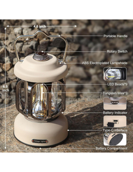 Linterna de Camping LED Recargable SEAMAGIC 2000mAh Blanca Linterna de Camping LED Recargable SEAMAGIC 2000mAh Blanca