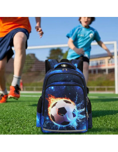 Mochila Escolar CAMTOP Niños Fútbol 40x12.7x28 cm Resistente 2