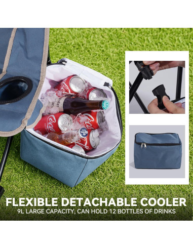 Silla Doble de Playa Huskfirm con Sombrilla y Portavasos