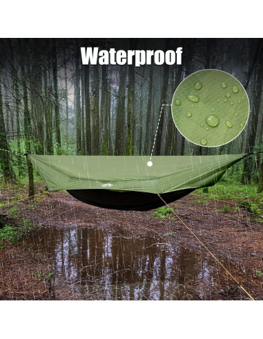Hamaca de Camping Night Cat 4 en 1 con Lona de Lluvia y Red Antimosquitos