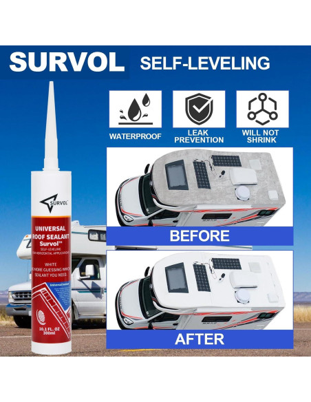Sellador de Techo Autonivelante Survol - Blanco - 2 Paquetes Sellador de Techo Autonivelante Survol - Blanco - 2 Paquetes
