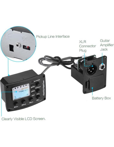 Ecualizador de Guitarra Acústica Btuty EQ 4 Bandas con Pantalla LCD