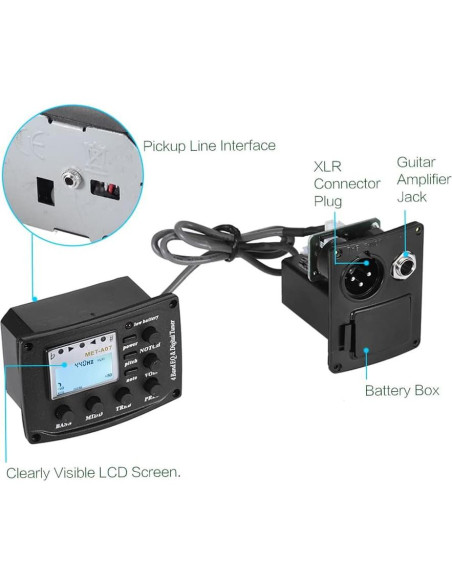 Ecualizador de Guitarra Acústica Btuty EQ 4 Bandas con Pantalla LCD Ecualizador de Guitarra Acústica Btuty EQ 4 Bandas con Pantalla LCD