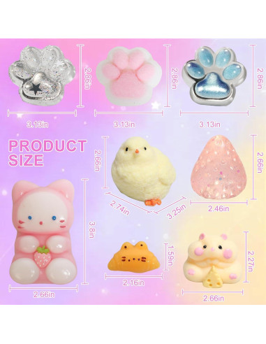 Kit de Juguetes Antiestrés Squishy 19 Piezas - Ideal Niños 4-12 Años