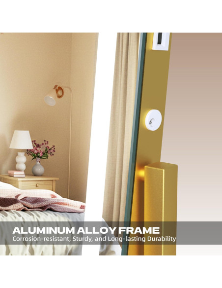 Espejo de Tocador LED Hasipu 43x56 cm con Luz Ajustable Espejo de Tocador LED Hasipu 43x56 cm con Luz Ajustable